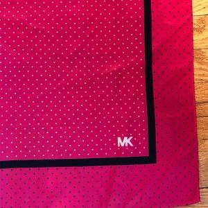 Michael Kors hot pink w polka dot nylon scarf